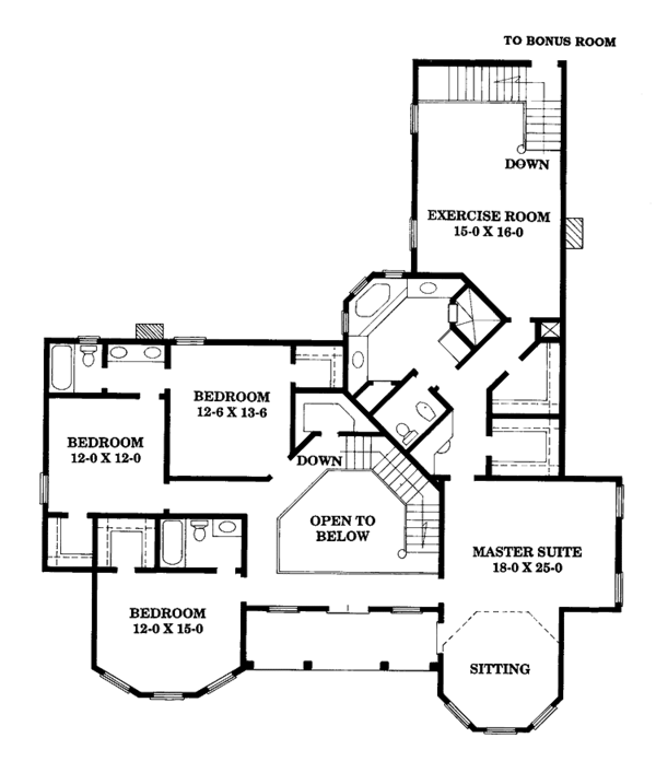 Architectural House Design - Victorian Floor Plan - Upper Floor Plan #1047-24