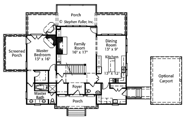 House Plan Design - Country Floor Plan - Main Floor Plan #429-350