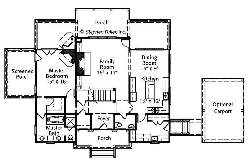 Home Plan - Floor Plan - Main Floor for Country House Plan #429-350 - 3 bed, 3.5 bath