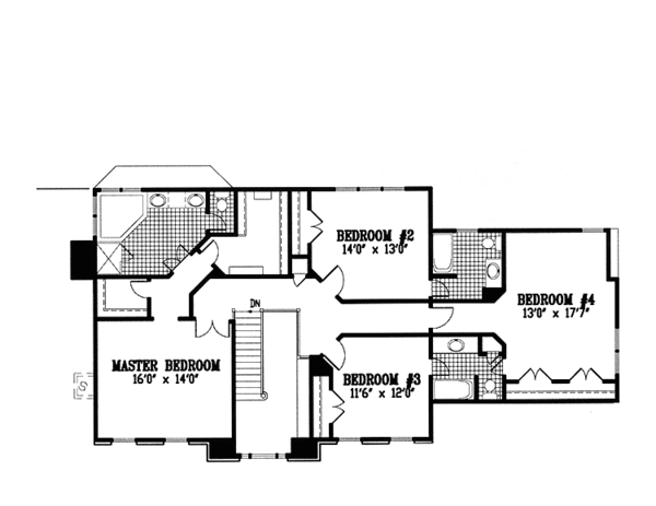 Architectural House Design - Classical Floor Plan - Upper Floor Plan #953-11
