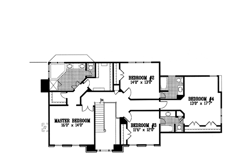 Home Plan - Floor Plan - Upper Floor for Classical House Plan #953-11 - 4 bed, 3.5 bath