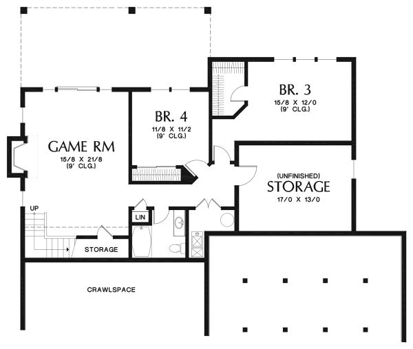 Architectural House Design - Cottage Floor Plan - Lower Floor Plan #48-969