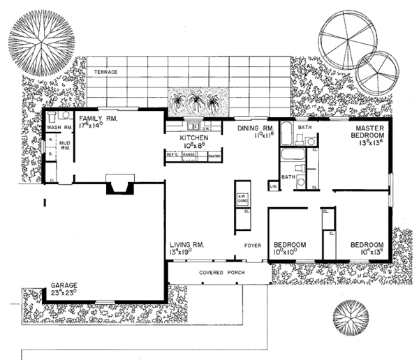 Architectural House Design - Country Floor Plan - Main Floor Plan #72-509