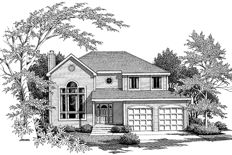 Dream House Plan - Colonial Exterior - Front Elevation Plan #456-49