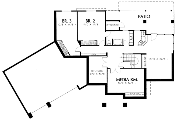 Home Plan - Mediterranean Floor Plan - Lower Floor Plan #48-779