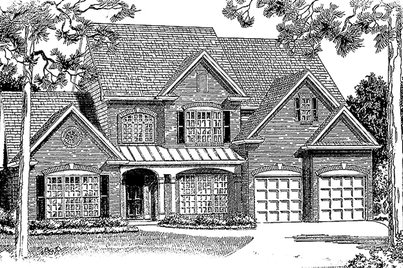 Dream House Plan - Traditional Exterior - Front Elevation Plan #54-221