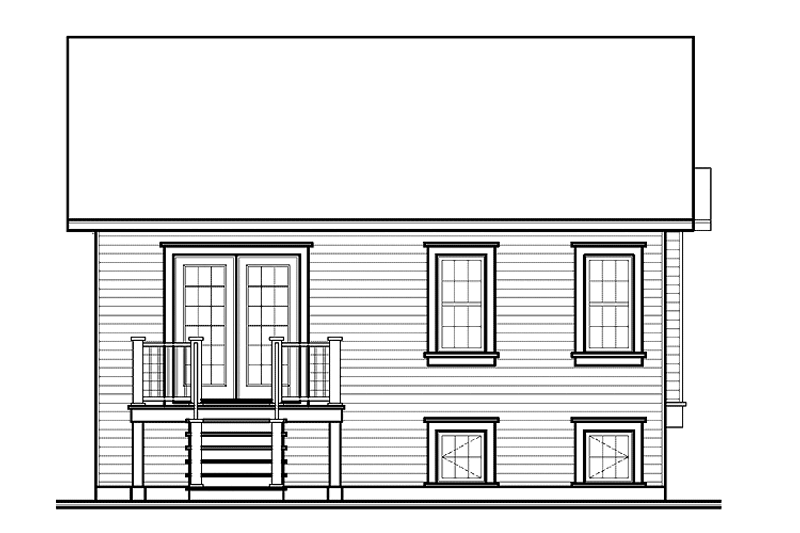 Dream House Plan - Exterior - Rear Elevation for Country House Plan #23-2412 - 2 bed, 1 bath