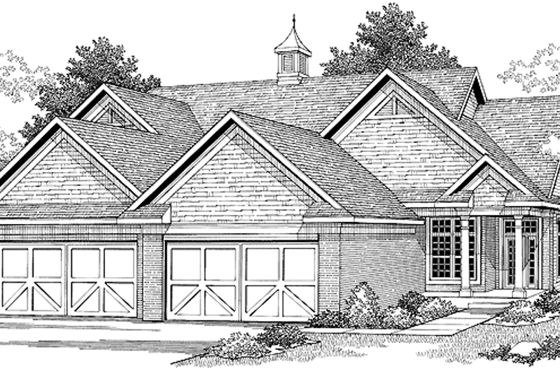 Architectural House Design - Traditional Exterior - Front Elevation Plan #70-1392