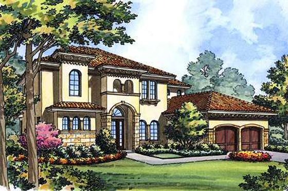 European Exterior - Front Elevation Plan #417-363