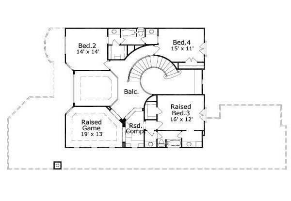 European Floor Plan - Upper Floor Plan #411-603