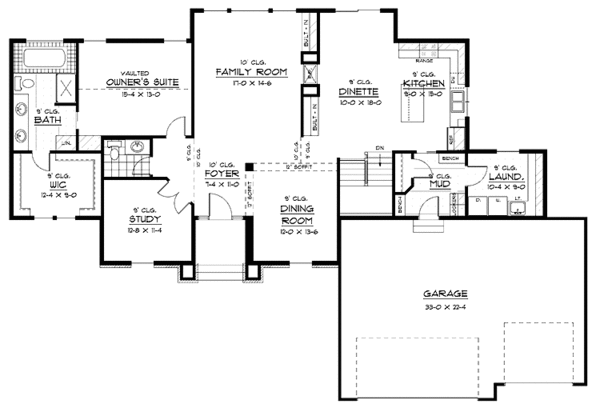 House Plan Design - European Floor Plan - Main Floor Plan #51-605