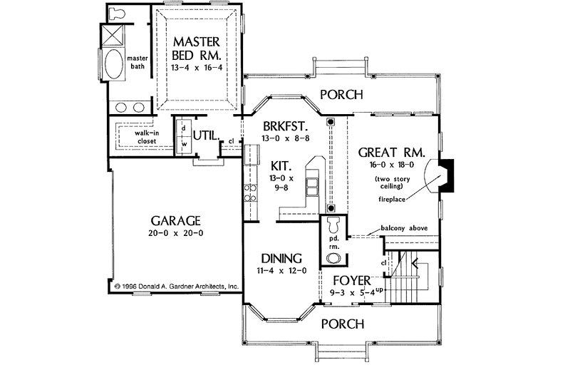 Architectural House Design - Floor Plan - Main Floor for Country House Plan #929-252 - 3 bed, 2.5 bath