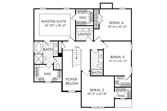 Floor Plan - Upper Floor for Traditional House Plan #927-524 - 4 bed, 2.5 bath
