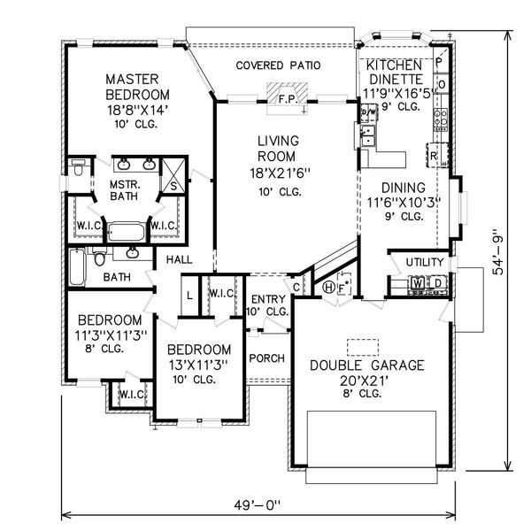 Traditional Floor Plan - Main Floor Plan #65-113