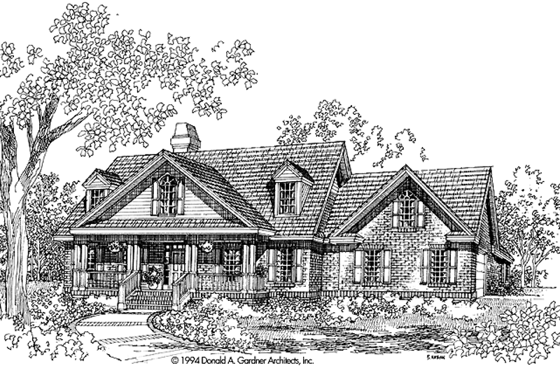 Home Plan - Country Exterior - Front Elevation Plan #929-213