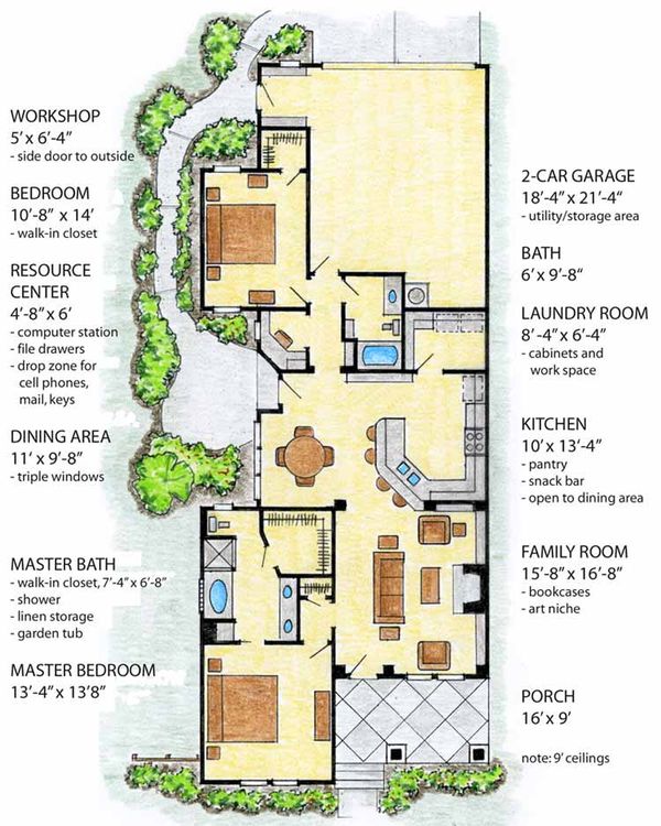 House Plan Design - Craftsman Floor Plan - Main Floor Plan #410-3562