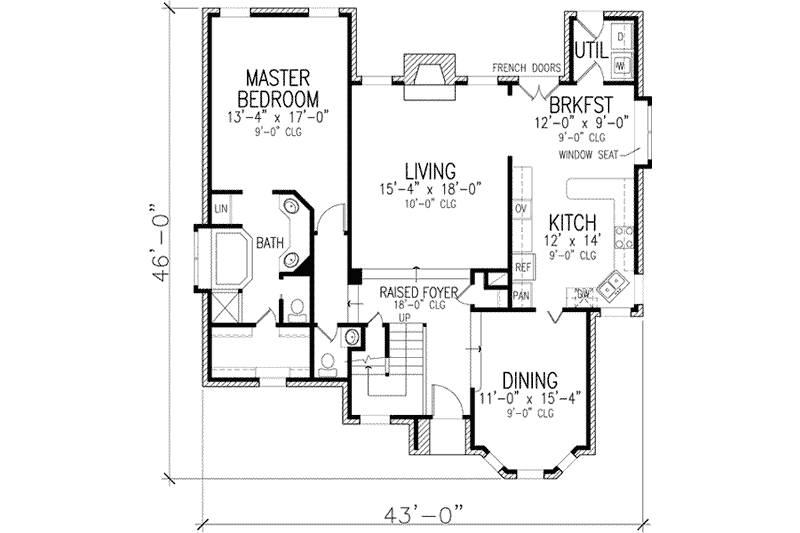 Architectural House Design - Floor Plan - Main Floor for European House Plan #410-370 - 3 bed, 2.5 bath