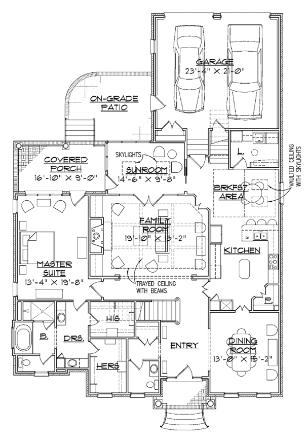 Classical Floor Plan - Main Floor Plan #1054-7