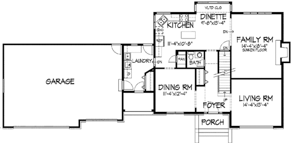 Home Plan - Tudor Floor Plan - Main Floor Plan #51-904
