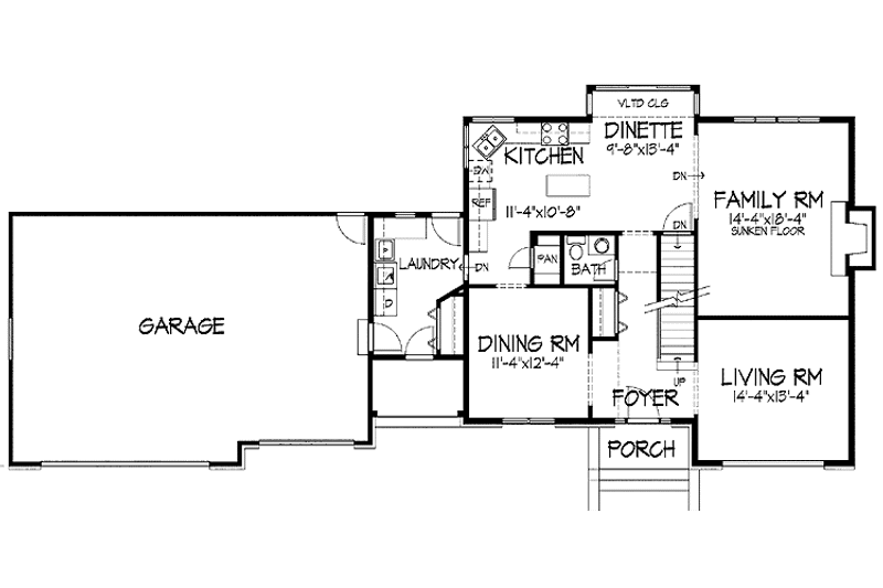 Home Plan - Floor Plan - Main Floor for Tudor House Plan #51-904 - 4 bed, 2.5 bath