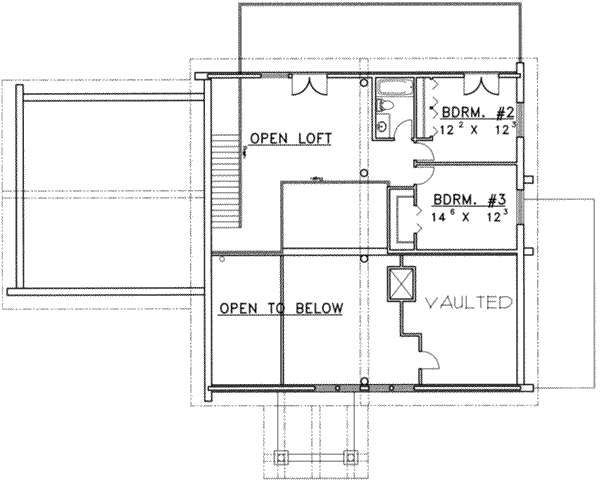 Home Plan - Log Floor Plan - Upper Floor Plan #117-408