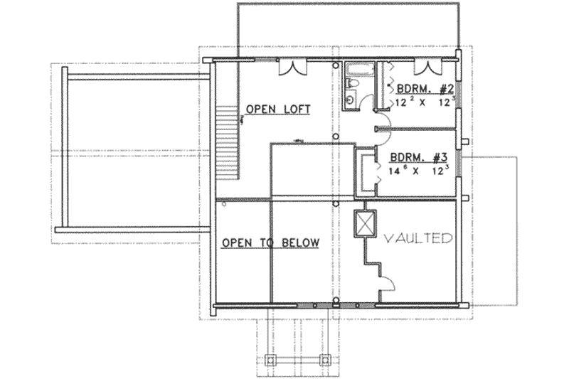 Dream House Plan - Floor Plan - Upper Floor for Log House Plan #117-408 - 3 bed, 2.5 bath
