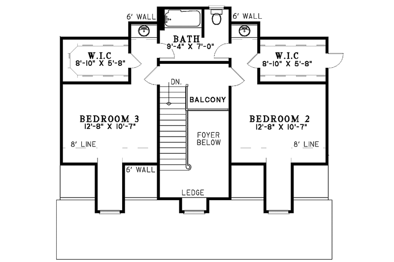 Home Plan - Floor Plan - Upper Floor for Country House Plan #17-3144 - 3 bed, 2.5 bath