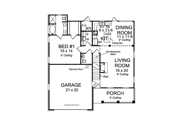 Floor Plan - Main Floor for Country House Plan #513-2140 - 4 bed, 2.5 bath