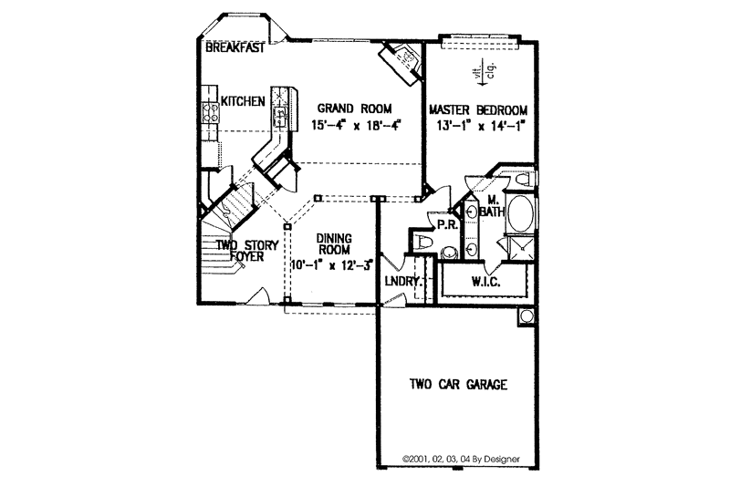 Home Plan - Floor Plan - Main Floor for Colonial House Plan #54-198 - 3 bed, 2.5 bath