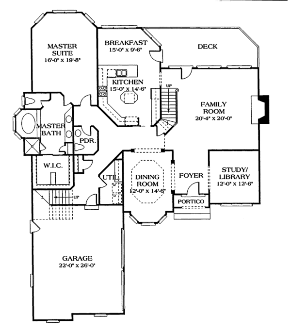 House Plan Design - Traditional Floor Plan - Main Floor Plan #453-162