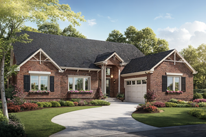 Ranch Exterior - Front Elevation Plan #30-167