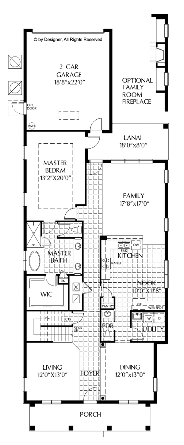 Home Plan - Colonial Floor Plan - Main Floor Plan #999-161