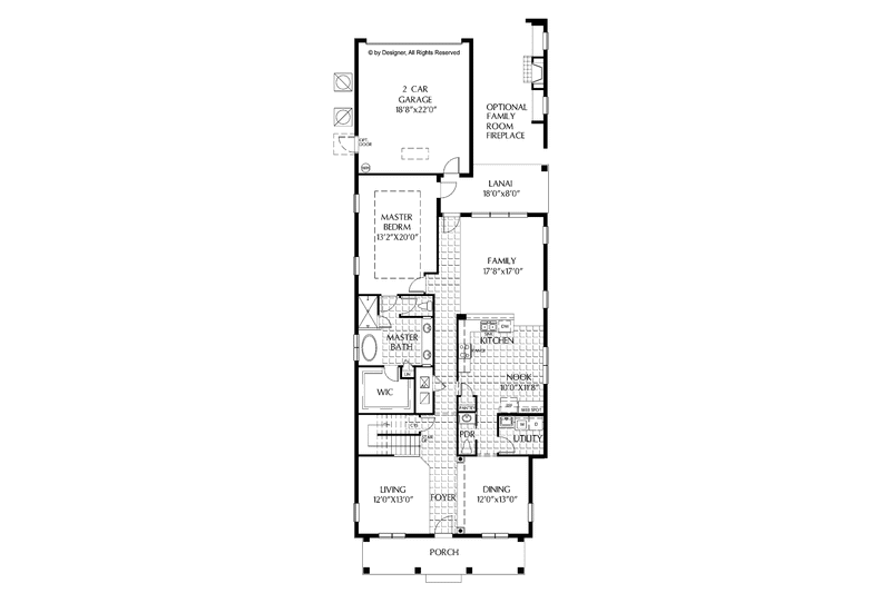 Home Plan - Floor Plan - Main Floor for Colonial House Plan #999-161 - 3 bed, 2.5 bath