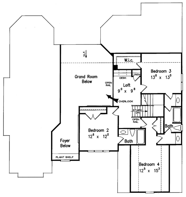 House Plan Design - Colonial Floor Plan - Upper Floor Plan #927-825