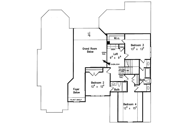 Home Plan - Floor Plan - Upper Floor for Colonial House Plan #927-825 - 4 bed, 3.5 bath