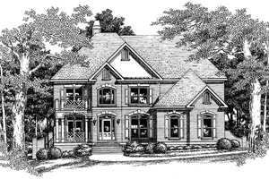Exterior - Front Elevation 3 for Colonial House Plan #927-222 - 5 bed, 4.5 bath