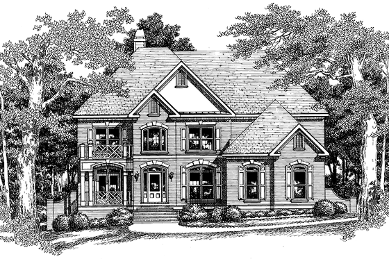 Exterior - Front Elevation 3 for Colonial House Plan #927-222 - 5 bed, 4.5 bath