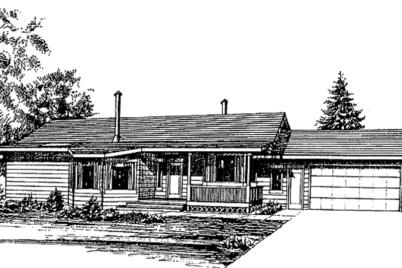 House Design - Ranch Exterior - Front Elevation Plan #60-957
