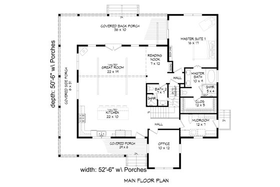 Floor Plan - Main Floor for Country House Plan #932-348 - 3 bed, 3 bath