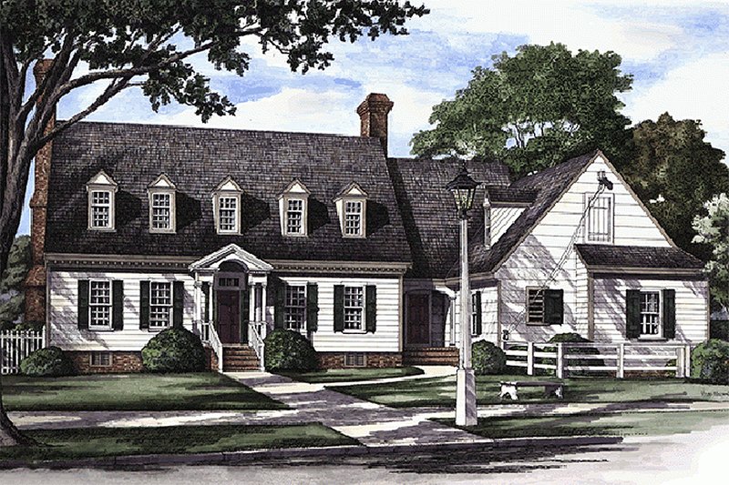 House Plan Design - Front view - 3500 square foot Colonial Home