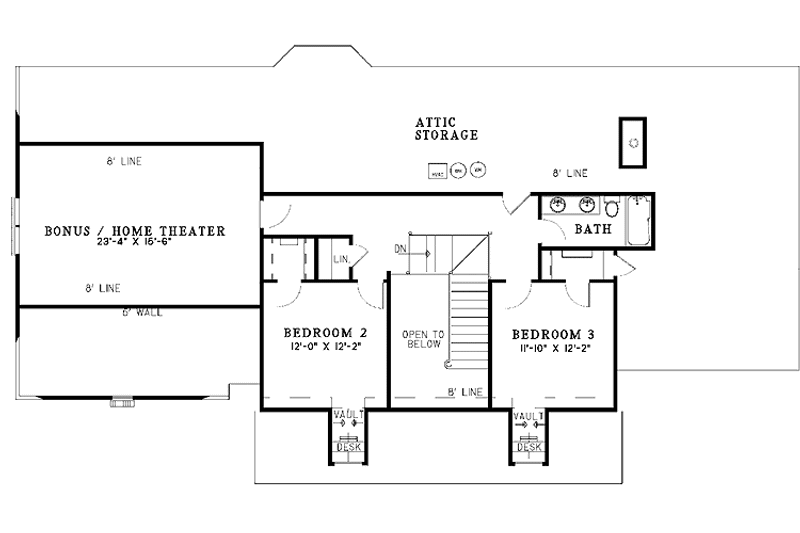 Home Plan - Floor Plan - Upper Floor for Classical House Plan #17-3100 - 3 bed, 2.5 bath