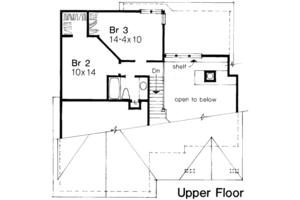 Floor Plan - Upper Floor for Country House Plan #320-137 - 3 bed, 2 bath