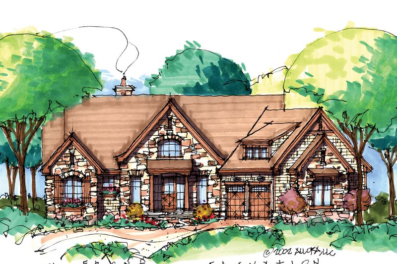 Home Plan - Exterior - Front Elevation 6 for European House Plan #929-899 - 3 bed, 3.5 bath