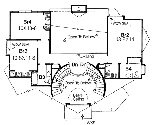 Architectural House Design - Traditional Floor Plan - Upper Floor Plan #334-128