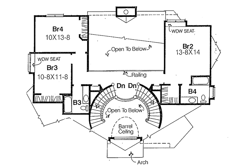 Dream House Plan - Floor Plan - Upper Floor for Traditional House Plan #334-128 - 4 bed, 3.5 bath