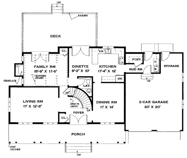 Dream House Plan - Traditional Floor Plan - Main Floor Plan #456-66