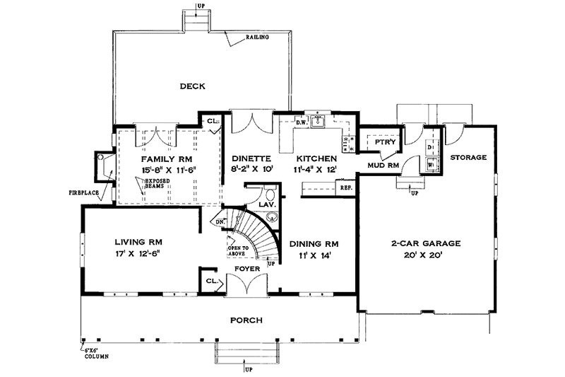 Home Plan - Floor Plan - Main Floor for Traditional House Plan #456-66 - 4 bed, 2.5 bath