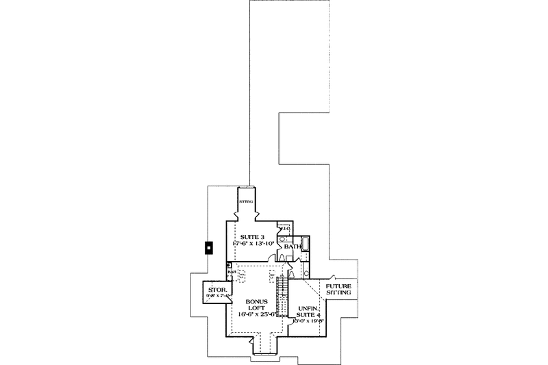 Home Plan - Floor Plan - Upper Floor for European House Plan #453-169 - 4 bed, 4 bath
