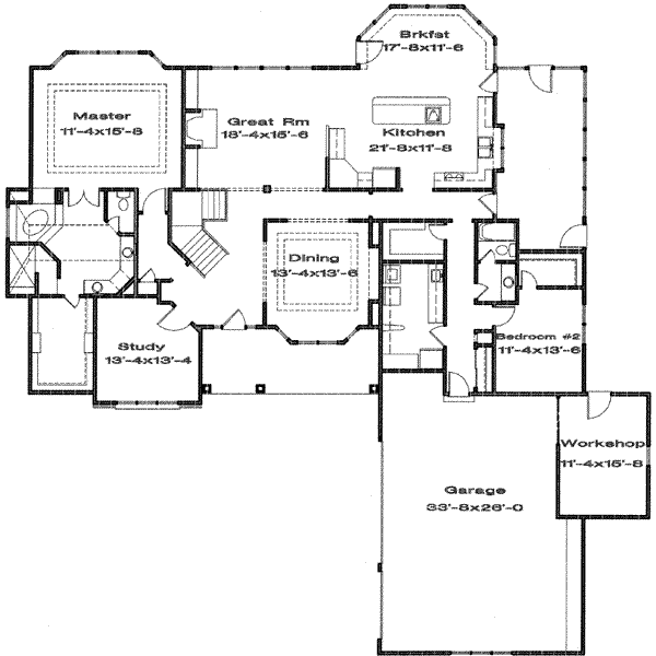 Traditional Floor Plan - Main Floor Plan #6-164