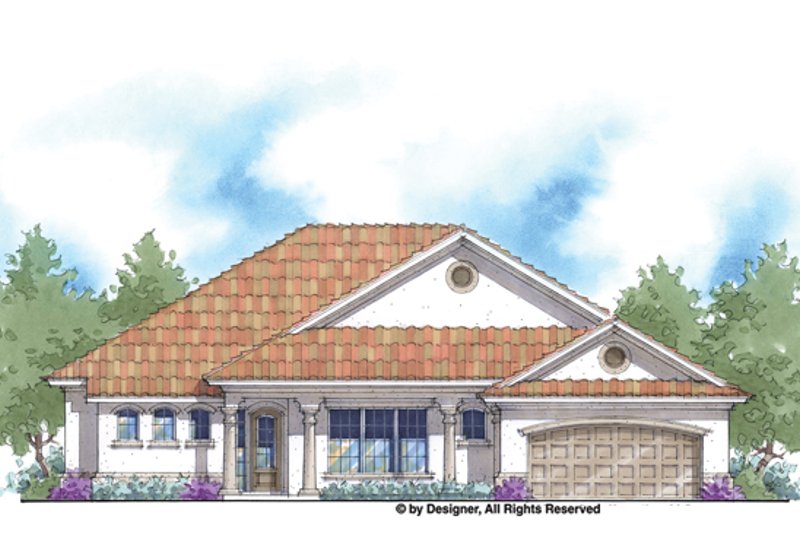 Dream House Plan - Mediterranean Exterior - Front Elevation Plan #938-70